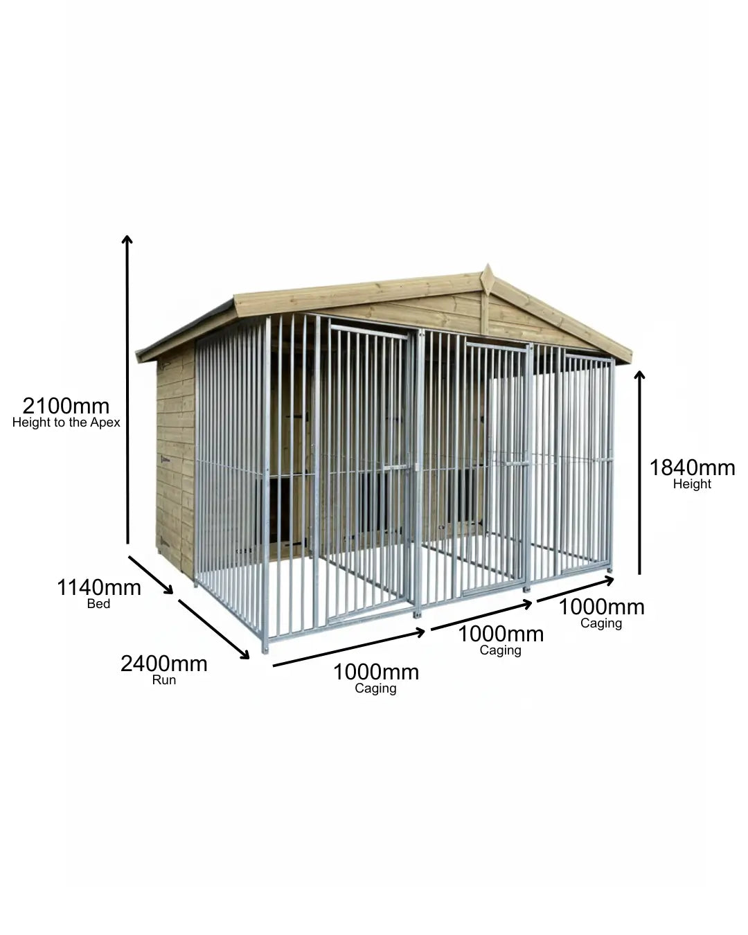 10 X 12 ft Triple Dog Kennel | Installation Included