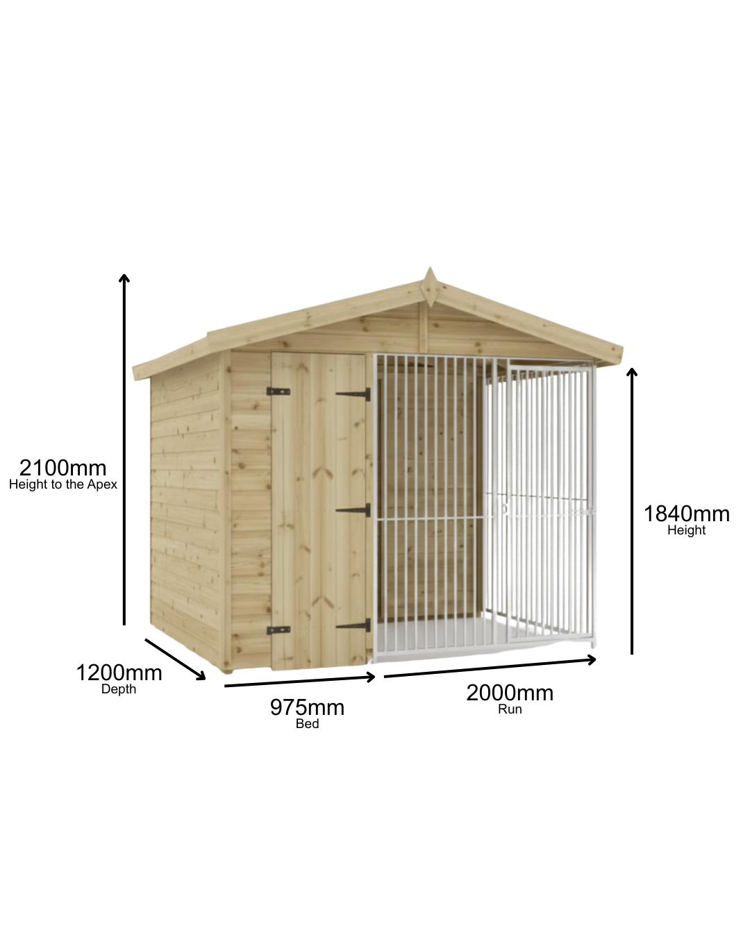 10 X 4 ft Single Dog Kennel | Installation Included