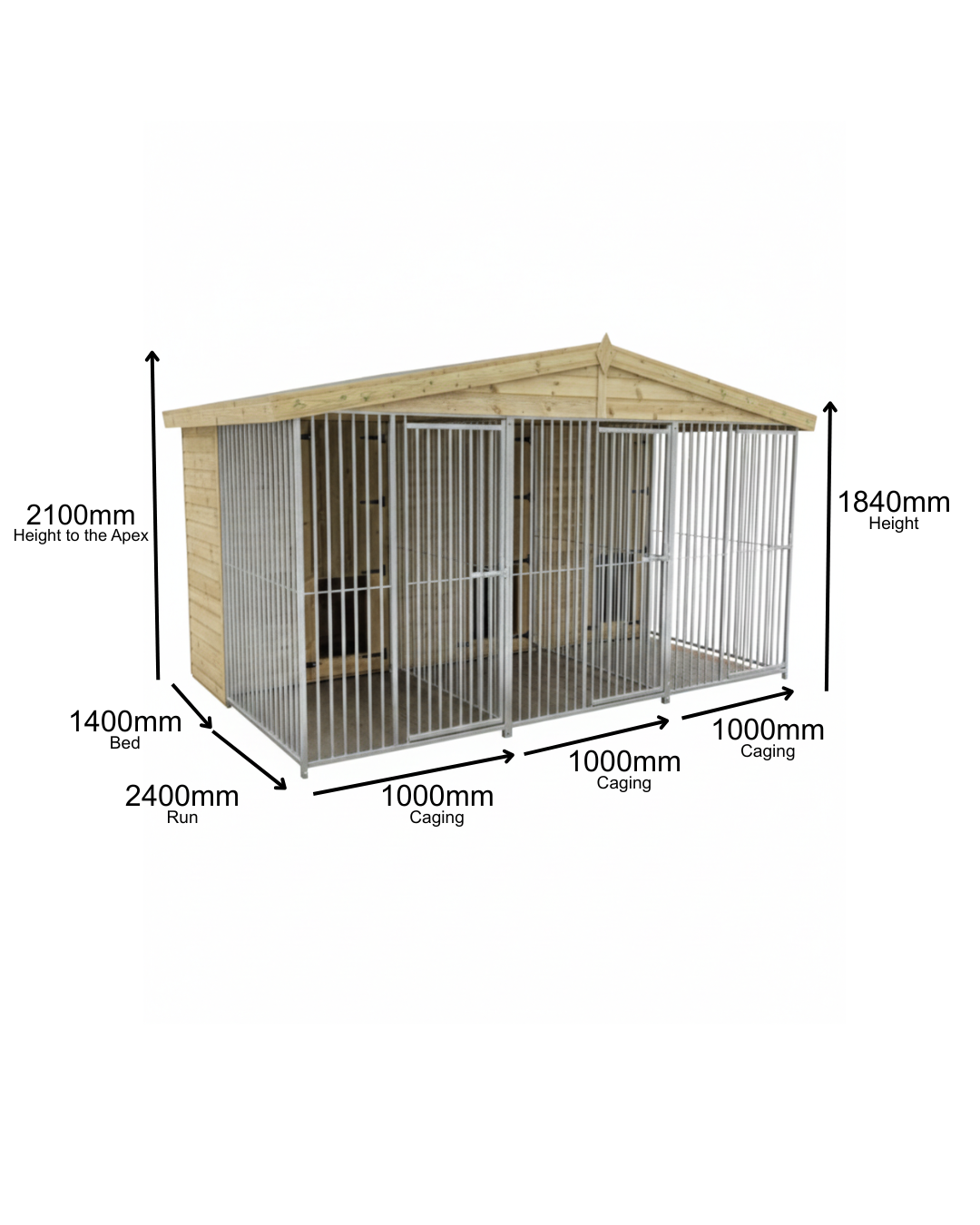 10 X 12 ft Triple Dog Kennel | Installation Included