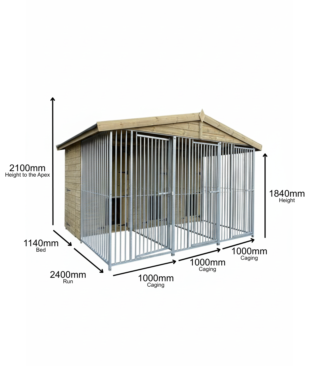 10 X 12 ft Triple Dog Kennel | Installation Included