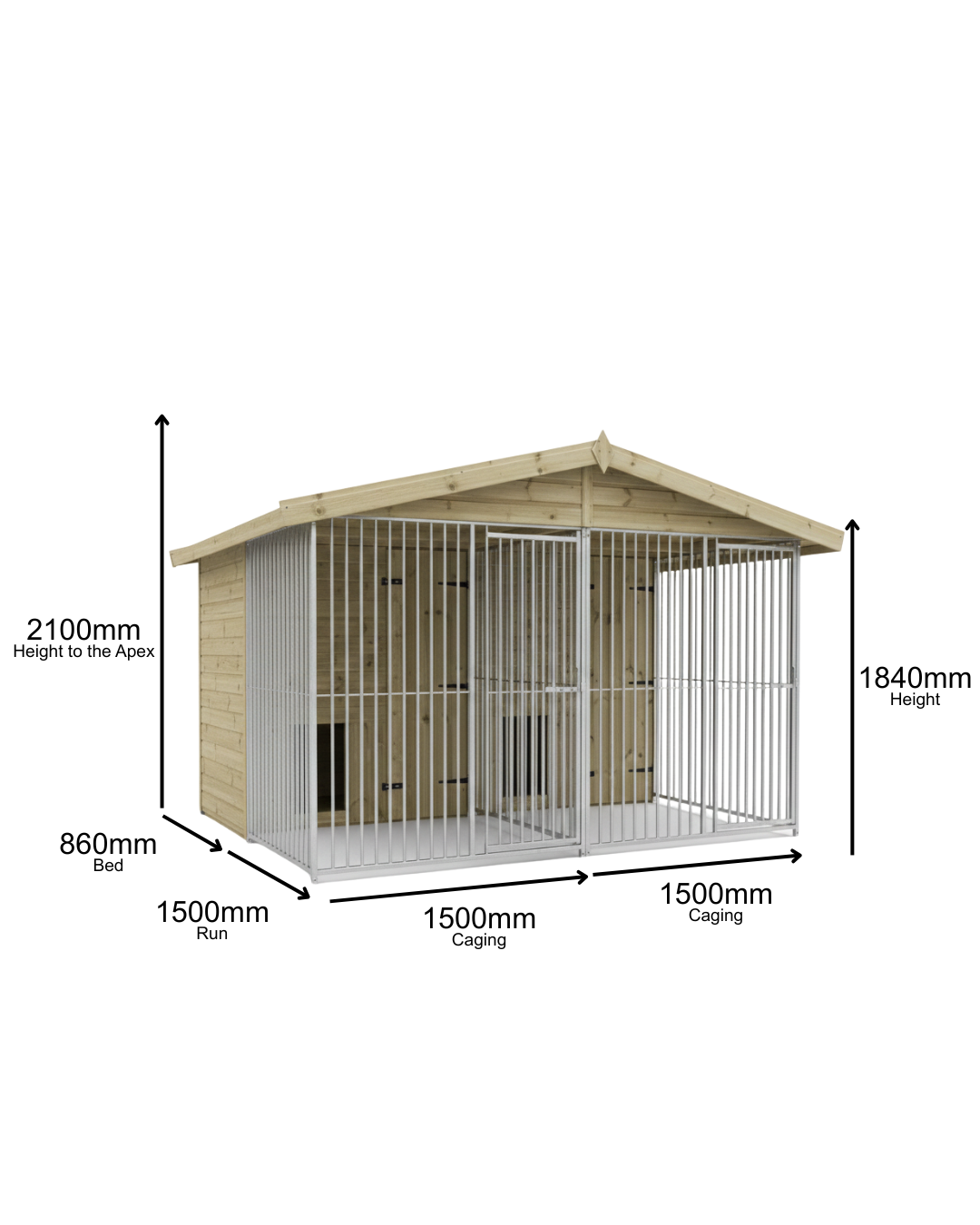 10 X 8 ft Double Dog Kennel | Installation Included