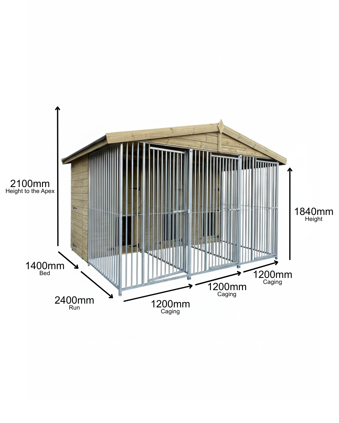 12 X 12 ft Triple Dog Kennel | Installation Included