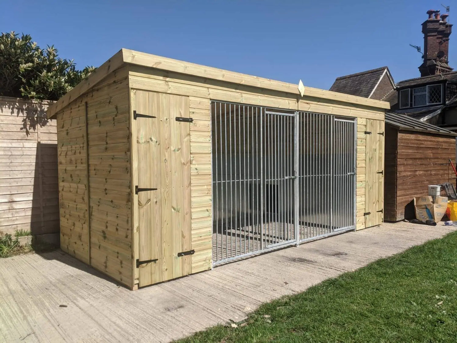 16 X 7 ft Pent Duo Kennel