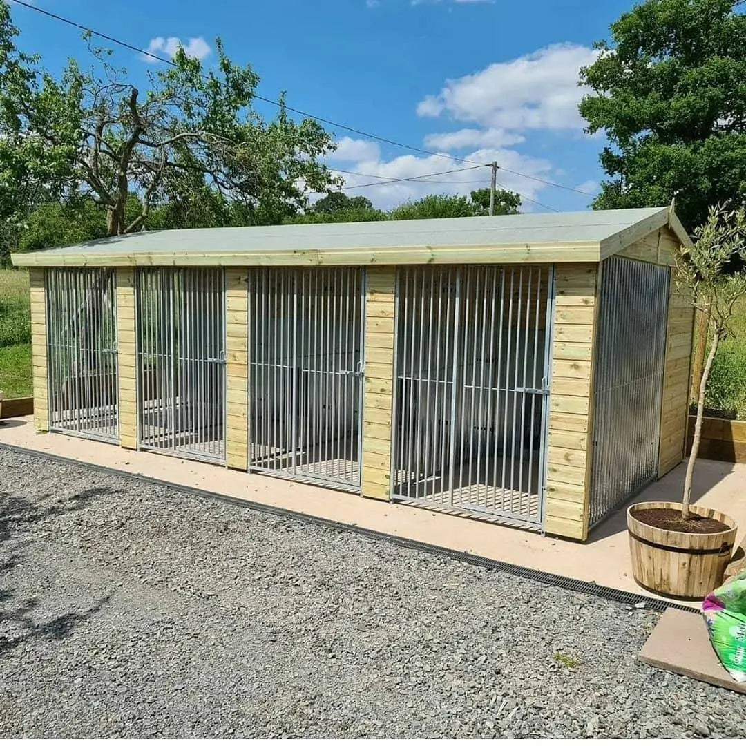 20 X 8 ft Four Bay Dog Kennel