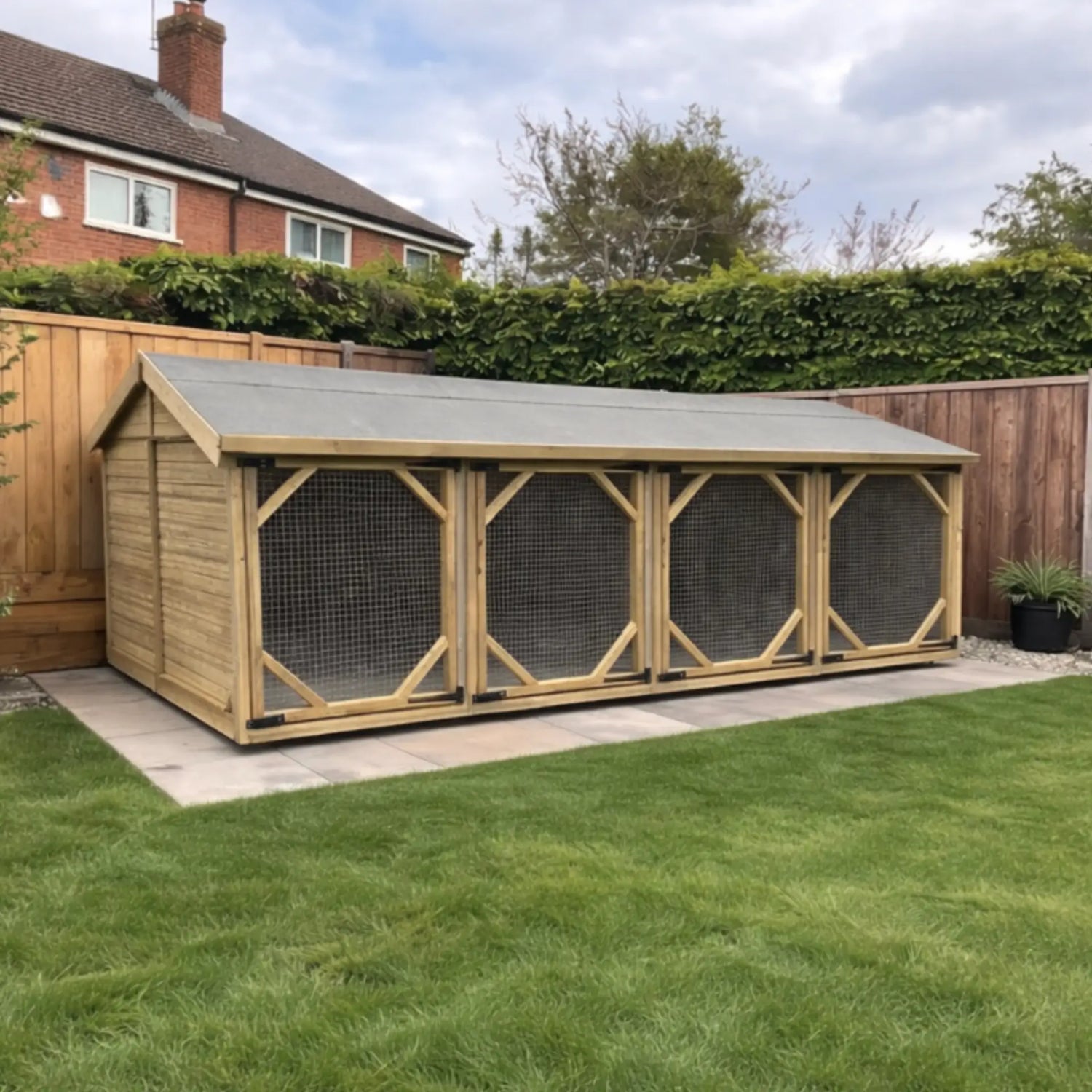20 X 10 ft Four Bay Dog Kennel  / Animal Housing | Installation Included