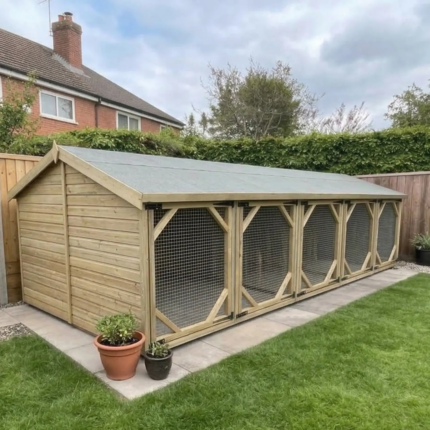 16.5 X 8 ft Five Bay Dog Kennel  / Animal Housing | Installation Included