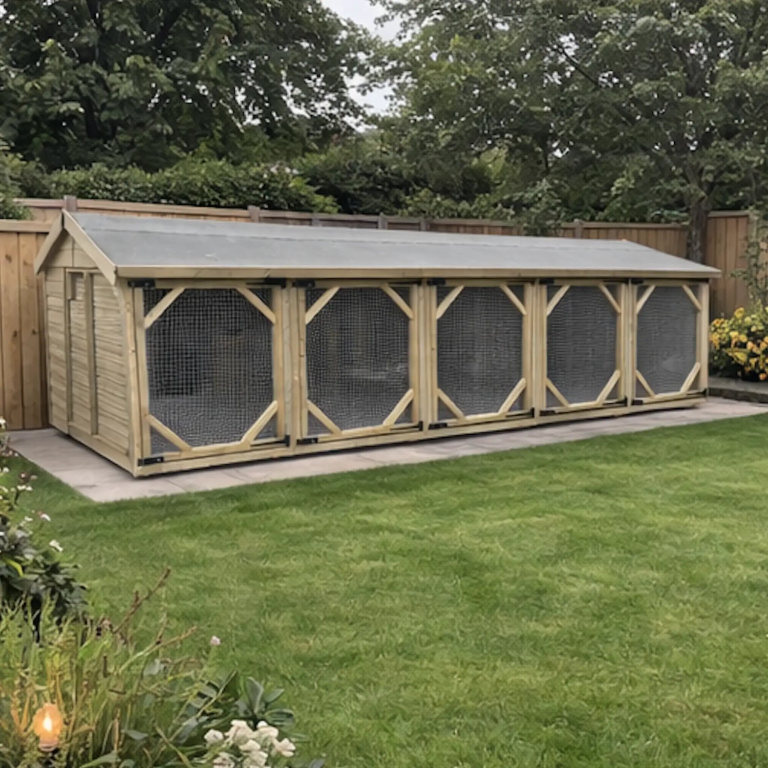 16.5 X 10 ft Five Bay Dog Kennel  / Animal Housing | Installation Included