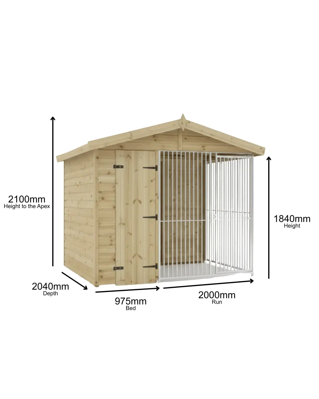10 X 8 ft Single Dog Kennel | Installation Included