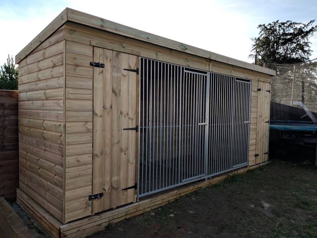 19 X 4 ft Pent Duo Kennel